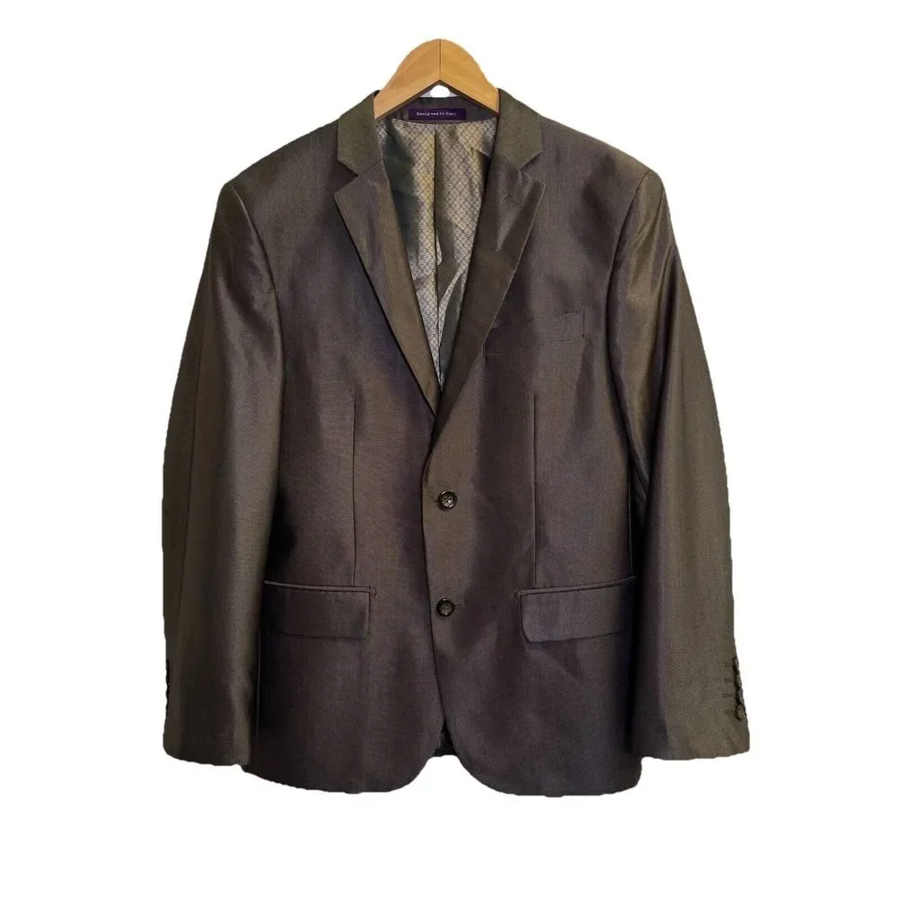 Vinci Sport Coat Blazer Jacket Mens Size 36S Brown Designed In‎ Italy